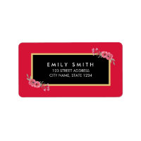 Elegant Chic Pink with Watercolor Floral Address Label