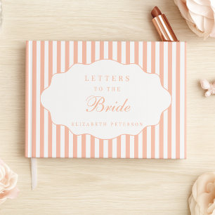 Elegant Chic Preppy Peach Letters To The Bride Guest Book