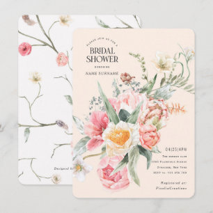Elegant chic pretty bloom spring floral garden invitation