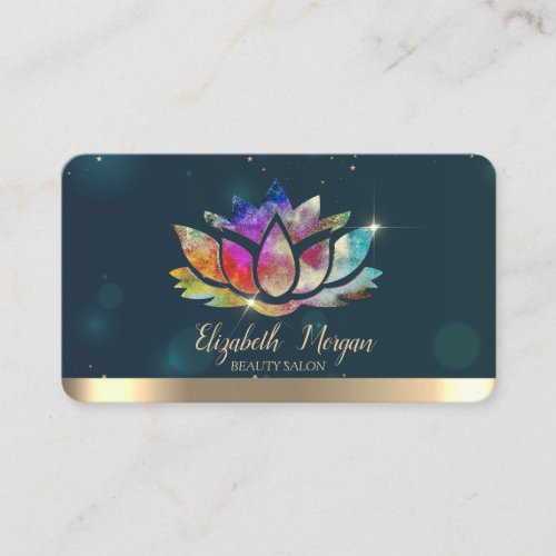 Elegant Chic Professional Colorful Lotus  Business Card