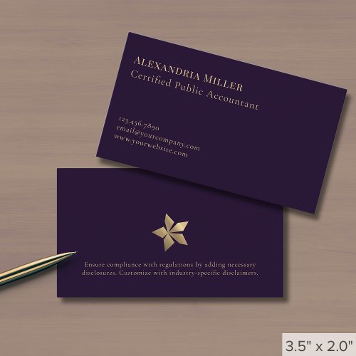 Elegant Chic Purple and Gold Business Card - Product | North Red Vine