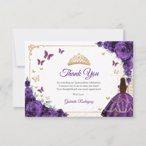 Elegant Chic Purple Roses Gold Quinceanera