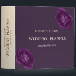 Elegant Chic Purple Roses Wedding 3 Ring Binder<br><div class="desc">Elegant chic floral wedding planner.</div>