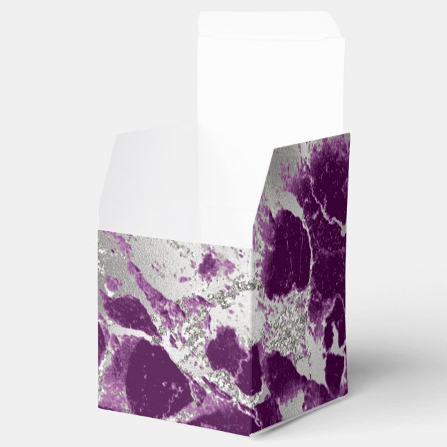 Elegant Chic Purple Violet Abstract Pattern Favor Boxes (Opened)