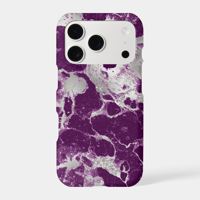 Elegant Chic Purple Violet Abstract Pattern Iphone Case (Back)