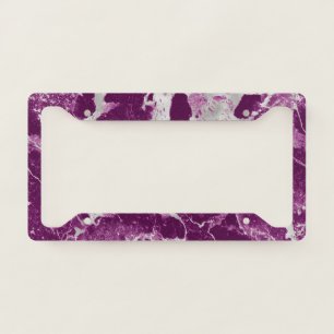 Elegant Chic Purple Violet Abstract Pattern License Plate Frame