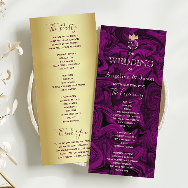 Elegant Chic Purple Wedding Program (Creator Uploaded)