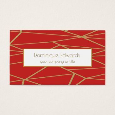 Elegant Chic Red Abstract Gold Professional Business Card Elegant Chic Red Abstract Gold Professional Business Card