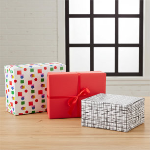 Elegant Chic Red, Colorful, and Black and White Wrapping Paper Sheets