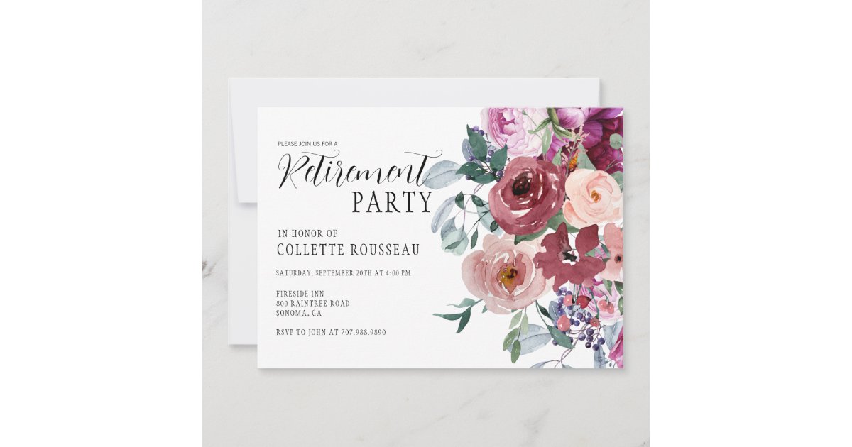 Elegant Chic Retirement Party Invitation | Zazzle