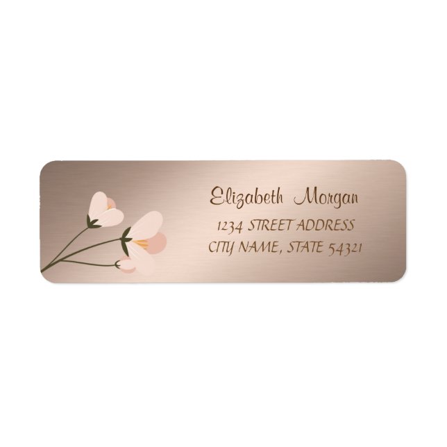 Elegant Chic Romantic, Flower Address Label (Front)