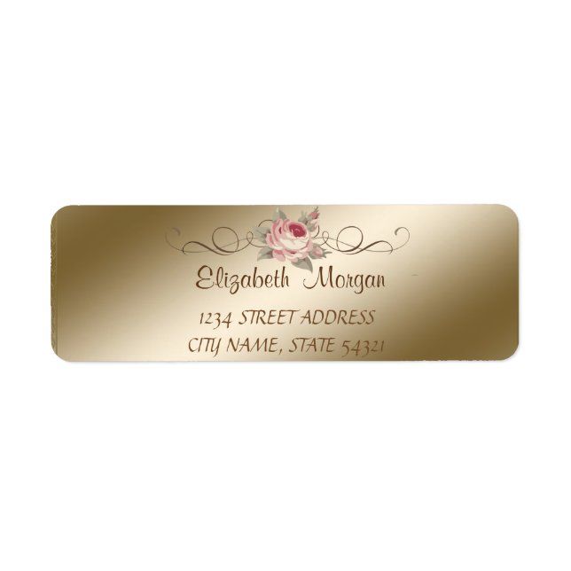 Elegant Chic Romantic, Rose  Address Label (Front)
