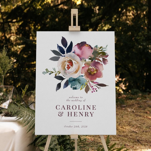 Elegant Chic Romantic Rose Wedding Sign (Creator Uploaded)