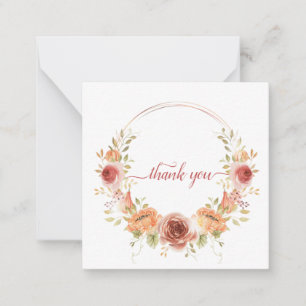 Elegant chic romantic thank you autumn floral note card