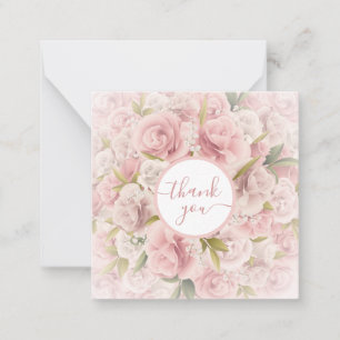 elegant chic romantic thank you rose floral  note card