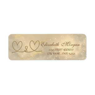 Elegant  Chic Rope Hearts  Address Label