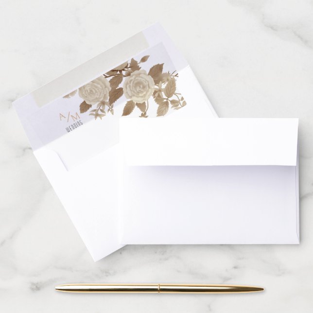 Elegant Chic Rose Black Envelope Liner (Desk)