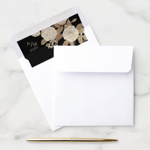 Elegant Chic Rose Black Envelope Liner
