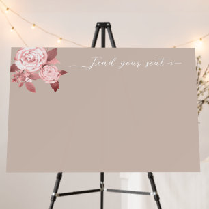 Elegant Chic Rose Blank Seating Charts Foam Board