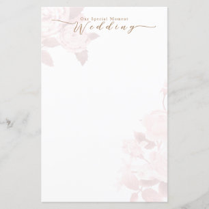 Elegant Chic Rose Blank Wedding Menu