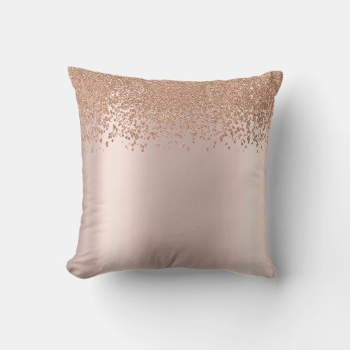 Elegant Chic Rose Gold Diamonds Throw Pillow