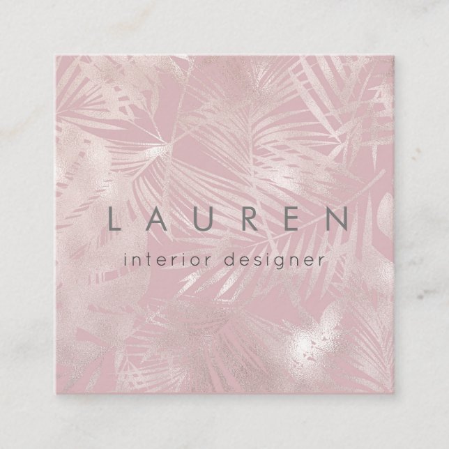 Elegant chic rose gold faux foil Business Card (Front)