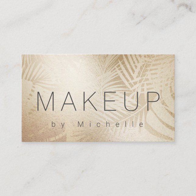 Elegant chic rose gold faux foil makeup artist business card (Front)
