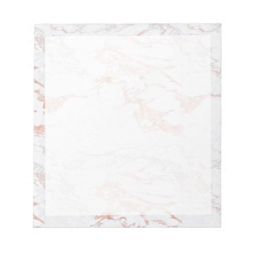 Elegant Chic Rose Gold Foil Marble Notepad