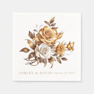 Elegant Chic Rose   Romantic Engagement Party Napkins