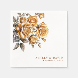 Elegant Chic Rose Romantic Engagement Party Napkins