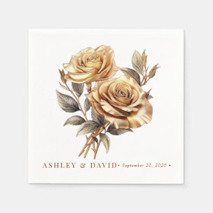 Elegant Chic Rose Romantic Engagement Party Napkins