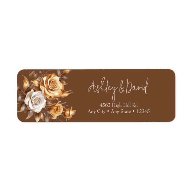 Elegant Chic Rose | Romantic Return Address Label (Front)