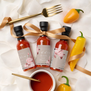 Elegant Chic Rose Wedding Hot Sauces