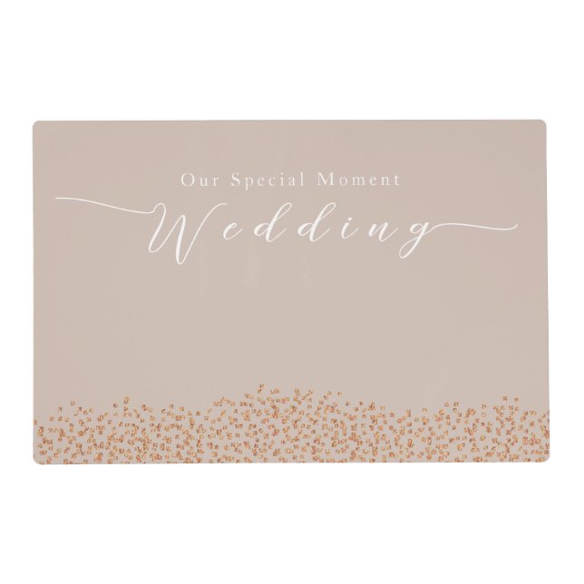 Elegant Chic Rose Wedding Placemat (Front)