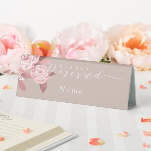 Elegant Chic Rose Wedding Table Reserved Sign
