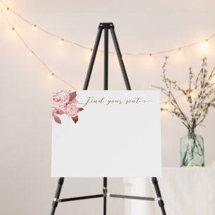 Elegant Chic Rose White Blank Seating Charts Foam Board