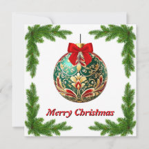 Elegant Chic Rustic Colorful Merry Christmas Ball