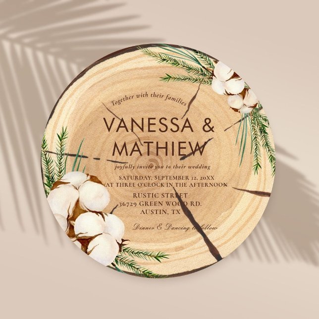 Elegant & Chic Rustic Wedding Wooden Cut Unique Invitation (Creator Uploaded)