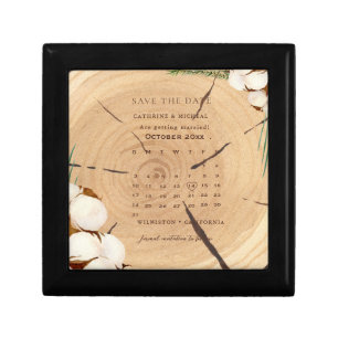 Elegant & Chic Rustic Wedding Wooden save the date Gift Box