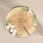 Elegant & Chic Rustic Wood cut  Wedding Menu Card<br><div class="desc">Embrace the beauty of nature with our elegant rustic wood cut wedding menu card. Crafted from premium quality wood, each piece showcases unique grains and textures, setting a charming backdrop for your special day. This menu card features exquisite calligraphy in a soft, sophisticated font, artfully detailing your carefully curated menu...</div>