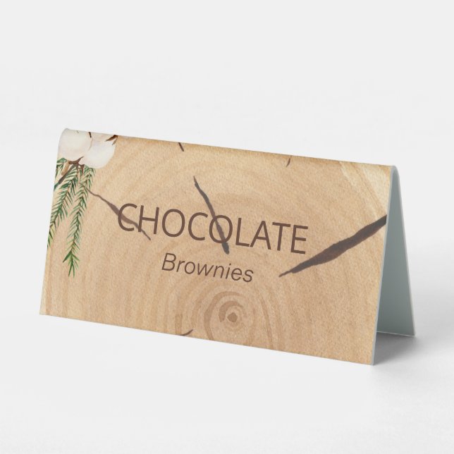 Elegant & Chic Rustic Wood cut Wedding Table Tent (Front)