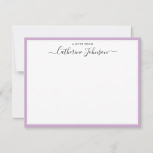 Elegant Chic Script Calligraphy A Note From Purple