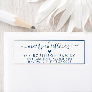 Elegant Chic Script Christmas Return Address Label