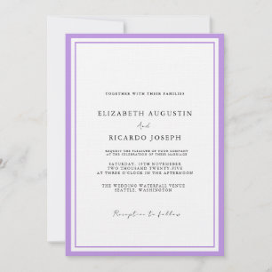 Elegant & Chic Script Lavender Wedding Invitation