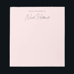 Elegant Chic Script Name Blush Pink Personalized  Notepad<br><div class="desc">This notepad design features a beautiful blush pink background with elegant yet simple typography. All colors in this design are customizable.</div>