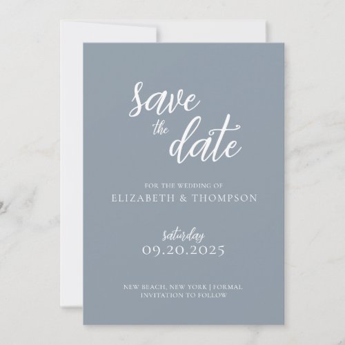 Elegant Chic Script Photo Wedding Save The Date In Invitation