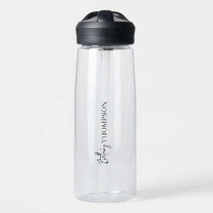 Elegant Chic Script Vertical Monogram Water Bottle