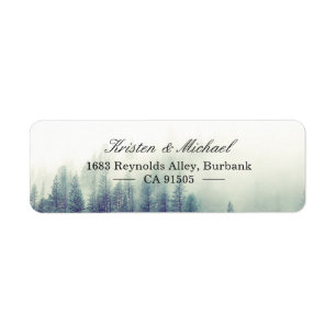 Elegant Chic Seasonal Pine Trees Forest Label