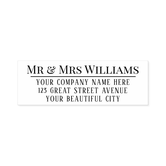 Elegant Chic Serif Wedding Return Address Self-inking Stamp (Design)