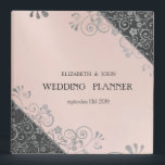 Elegant Chic Silver  Flowers 3 Ring Binder<br><div class="desc">Elegant silver flowers on gray pink  background wedding planner.</div>